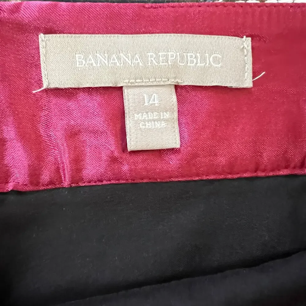 Banana Republic Black and White Fit & Flare Skirt Size 14 Office Siren Corpcore